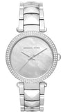 Michael Kors Parker Mother of Pearl Silver Steel Strap Watch for Women - MK6424