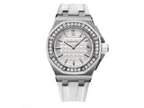 Audemars Piguet Royal Oak Offshore Quartz Diamonds White Dial White Rubber Strap Watch for Women - 67540SK.ZZ.A010CA.01