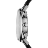 Emporio Armani Gianni White Dial Black Leather Strap Watch For Men - AR0385