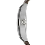 Emporio Armani Classic Quartz Beige Dial Brown Leather Strap Watch For Men - AR0646