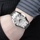 Emporio Armani Classic Quartz Silver Dial Silver Steel Strap Watch For Men - AR0647