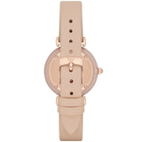 Emporio Armani Gianni T-Bar Quartz Rose Gold Dial Pink Leather Strap Watch For Women - AR11001