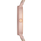 Emporio Armani Kappa Quartz Rose Gold Dial Pink Leather Strap Watch For Women - AR11010