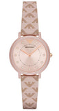 Emporio Armani Kappa Quartz Rose Gold Dial Pink Leather Strap Watch For Women - AR11010