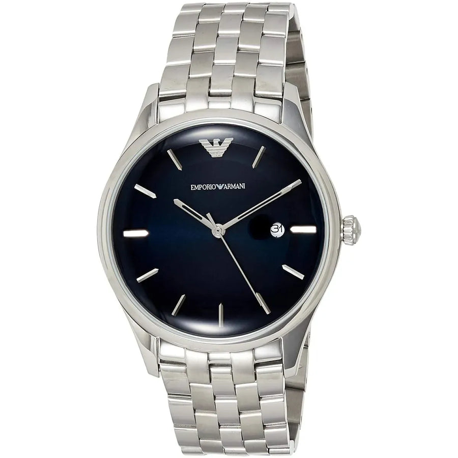 Emporio Armani Lambda Blue Dial Silver Steel Strap Watch for Men - AR11019