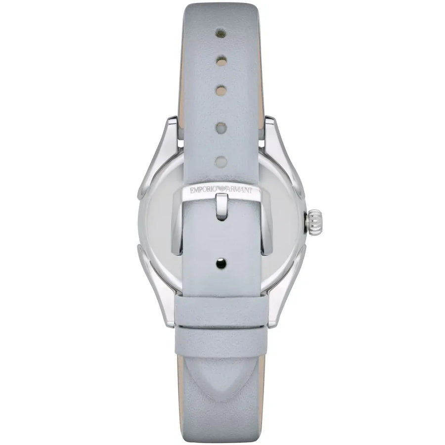 Emporio Armani Valeria Mother of Pearl Dial Blue Leather Strap Watch for Women - AR11032