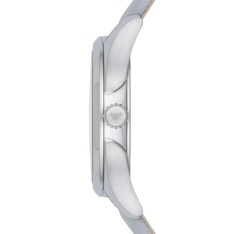Emporio Armani Valeria Mother of Pearl Dial Blue Leather Strap Watch for Women - AR11032