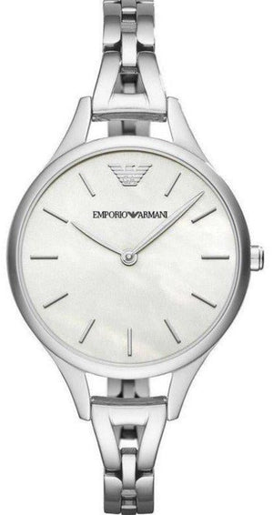 Emporio Armani Aurora Mother Of Pearl White Dial Silver Steel Strap Watch For Women - AR11054