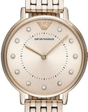 Emporio Armani Dress Quartz Rose Gold Dial Rose Gold Steel Strap Watch For Women - AR11062