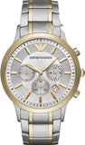 Emporio Armani Renato Chronograph Quartz Silver Dial Two Tone Steel Strap Watch For Men - AR11076