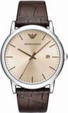 Emporio Armani Luigi Analog Bronze Dial Brown Leather Strap Watch For Men - AR11096