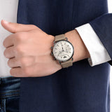 Emporio Armani Aviator Chronograph Quartz Grey Dial Beige Leather Strap Watch For Men - AR11107