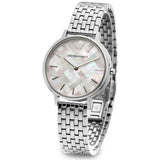 Emporio Armani Mother of Pearl Dial Silver Steel Strap Watch For Women - AR11112