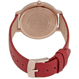 Emporio Armani Kappa Classic Quartz Silver Dial Red Leather Strap Watch For Women - AR11114