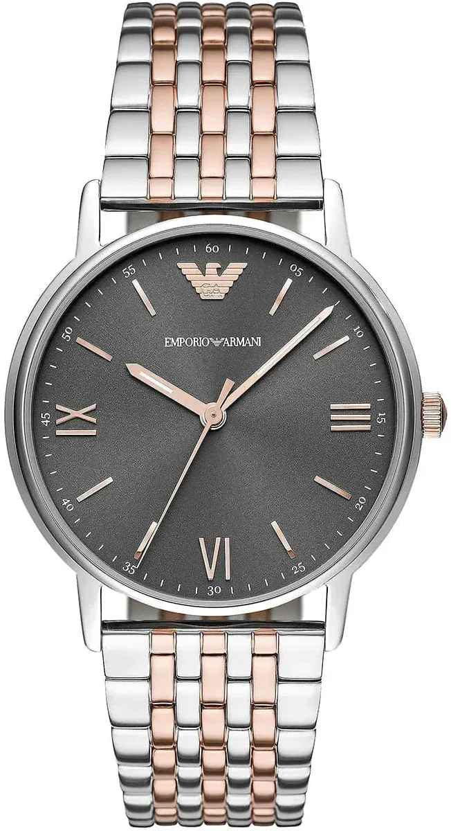 Emporio Armani Kappa Gray Dial Two Tone Steel Strap Watch for Men - AR11121