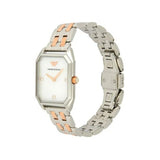 Emporio Armani Gianni T Bar Mother of Pearl Dial Two Tone Steel Strap Watch For Women - AR11146