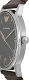 Emporio Armani Kappa Quartz Black Dial Brown Leather Strap Watch For Men - AR11153