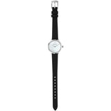 Emporio Armani Modern White Dial Black Leather Strap Watch For Women - AR11159