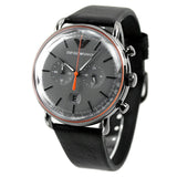 Emporio Armani Aviator Grey Dial Grey Leather Strap Watch For Men - AR11168