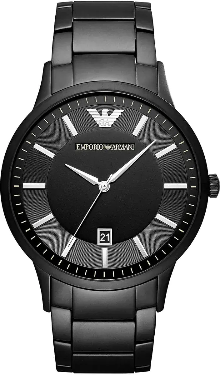 Emporio Armani Renato Black Dial Black Steel Strap Watch for Men - AR11184