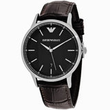 Emporio Armani Renato Quartz Black Dial Brown Leather Strap Watch For Men - AR11187