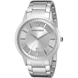 Emporio Armani Renato Quartz Silver Dial Silver Steel Strap Watch For Men - AR11189