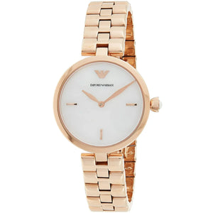 Emporio Armani Arianna Analog Mother of Pearl Dial Rose Gold Steel Strap Watch For Women - AR11196