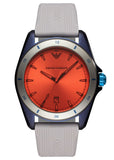 Emporio Armani Sigma Analog Orange Dial Grey Silicone Strap Watch For Men - AR11218