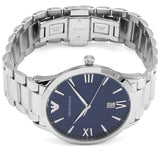 Emporio Armani Giovanni Quartz Blue Dial Silver Steel Strap Watch For Men - AR11227