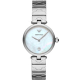 Emporio Armani Mother of Pearl Dial Silver Steel Strap Watch For Women - AR11235