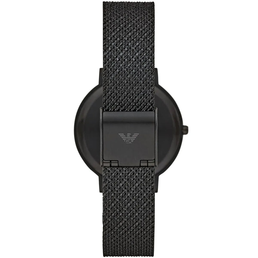 Emporio Armani Kappa Black Dial Black Mesh Strap Watch for Women - AR11252