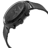 Emporio Armani Aviator Chronograph Black Dial Black Mesh Bracelet Watch For Men - AR11264