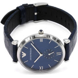 Emporio Armani Gianni T Bar Quartz Blue Dial Blue Leather Strap Watch For Men - AR11300