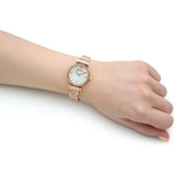 Emporio Armani Gianni T-Bar Mother of Pearl Dial Rose Gold Steel Strap Watch For Women - AR11316