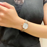 Emporio Armani Gianni T-Bar Mother of Pearl Dial Rose Gold Steel Strap Watch For Women - AR11316