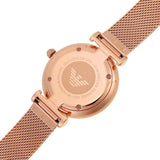 Emporio Armani Gianni T Bar Mother of Pearl Dial Rose Gold Mesh Bracelet Watch For Women - AR11320