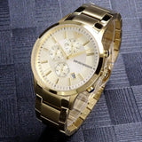 Emporio Armani Renato Chronograph White Dial Gold Steel Strap Watch For Men - AR11332