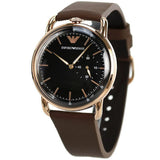 Emporio Armani Aviator Quartz Black Dial Brown Leather Strap Watch For Men - AR11337