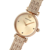 Emporio Armani Gianni T Bar Quartz Rose Gold Dial Rose Gold Steel Strap Watch For Women - AR11342