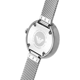 Emporio Armani Rosa Diamonds Mother of Pearl Blue Dial Silver Mesh Bracelet Watch For Women - AR11380