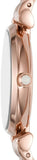 Emporio Armani Gianni T Bar Quartz Mother of Pearl Dial Rose Gold Steel Strap Watch For Women - AR11385