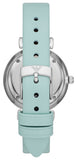 Emporio Armani Gianni T Bar Analog Crystals Silver Dial Blue Leather Strap Watch For Women - AR11443