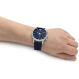 Emporio Armani Luigi Chronograph Blue Dial Blue Leather Strap Watch For Men - AR11451