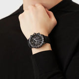 Emporio Armani Mario Chronograph Quartz Black Dial Black Nylon Strap Watch For Men - AR11453