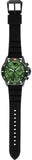 Emporio Armani Diver Chronograph Quartz Green Dial Black Silicon Strap Watch For Men - AR11463