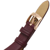 Emporio Armani Gianni T Bar Crystals Maroon Dial Maroon Leather Strap Watch for Women - AR11487