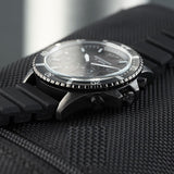 Emporio Armani Diver Chronograph Black Dial Black Silicon Strap Watch For Men - AR11515