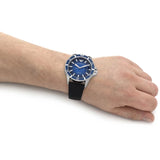 Emporio Armani Diver Three-Hand Quartz Blue Dial Blue Leather Strap Watch For Men - AR11516