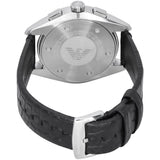 Emporio Armani Claudio Chronograph Black Dial Black Leather Strap Watch For Men - AR11542