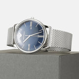 Emporio Armani Minimalist Quartz Blue Dial Silver Steel Strap Watch For Men - AR11571